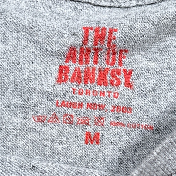 The Art of Banksy Toronto 2003 Laugh Now Monkey Official T Shirt Mens Medium - Picture 5 of 6